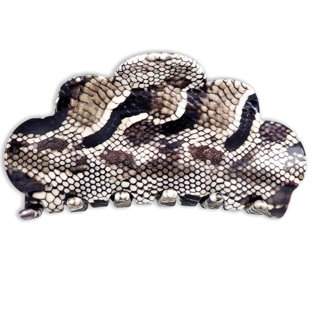 Pince cheveux femme effet python chic noir et beige – ClawMeUp