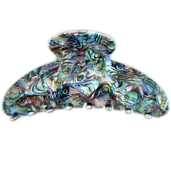 Grande pince cheveux Abalone nacrée – Élégance naturelle et maintien parfait | ClawMeUp Paris