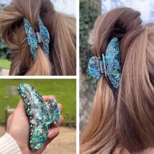 Grosse pince a cheveux Abalone nacre Barrette cheveux chic 2