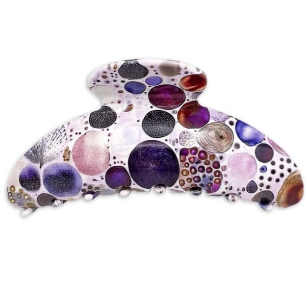 Pinces à cheveux fantaisie – Design artistique violet et doré | ClawMeUp Paris