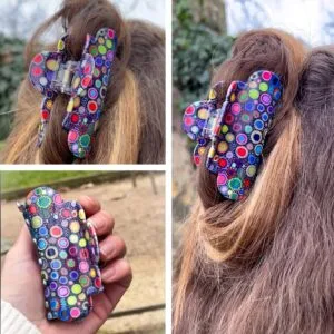 Pince Cheveux Femme Chic Design Cercles Colores 2