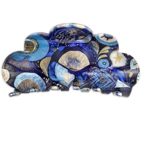 Pince cheveux originale florale – impression UV, forme nuage 10,5 cm