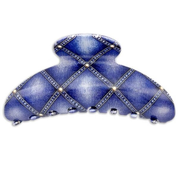 Pince à cheveux denim chic – Accessoire de coiffure élégant femme
