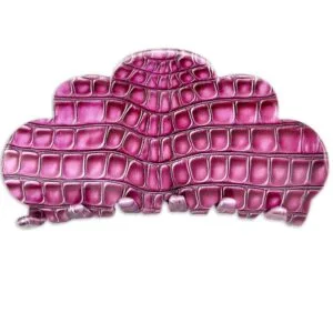 Pince cheveux rose effet croco ClawMeUp en acétate de cellulose premium
