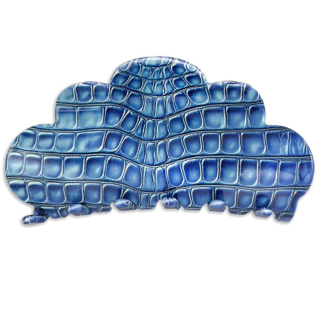 Pince cheveux femme bleu croco chic – Accessoire tendance ClawMeUp