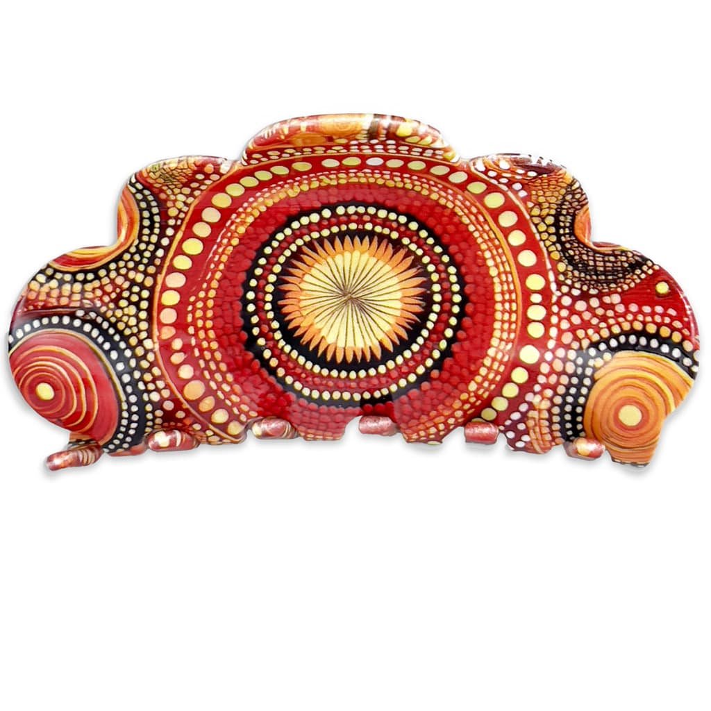 Pince cheveux orange femme chic – Design solaire circulaire