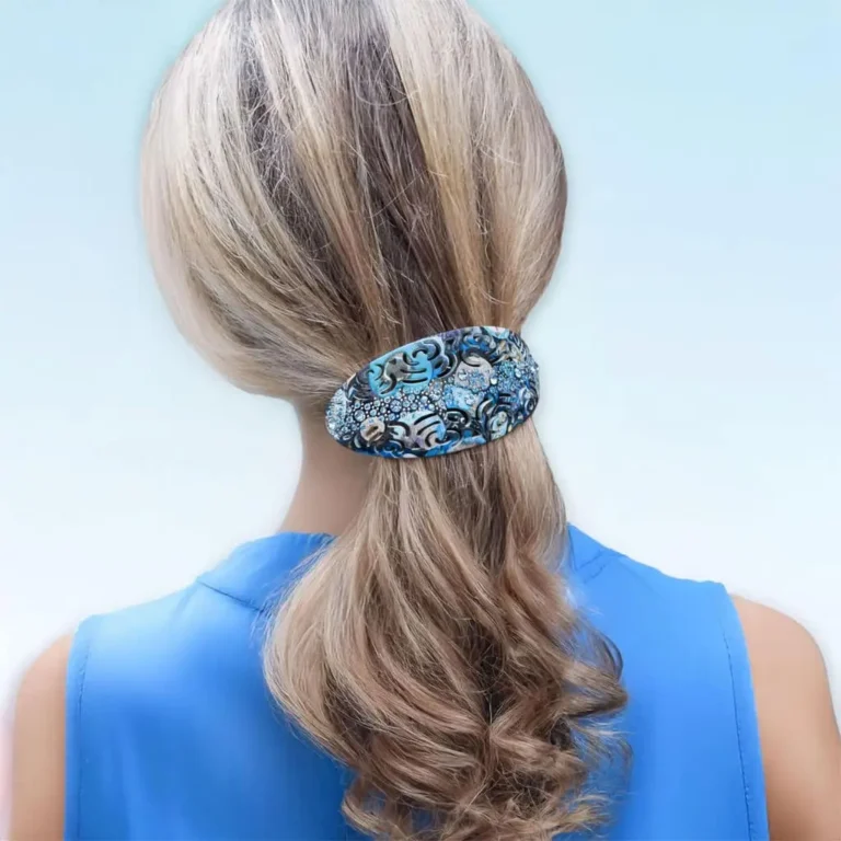 Barrette bleue chic avec strass – accessoire cheveux ClawMeUp
