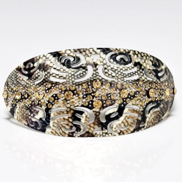 Barrette cheveux originale – Design python chic & strass dorés | ClawMeUp Paris