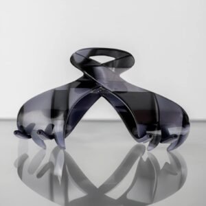 Pince cheveux acétate noire translucide 10,5 cm – Élégante et durable