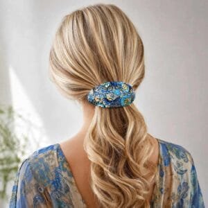 Barrette Cheveux Femme Chic Bleue avec Strass Bijoux clawmeup