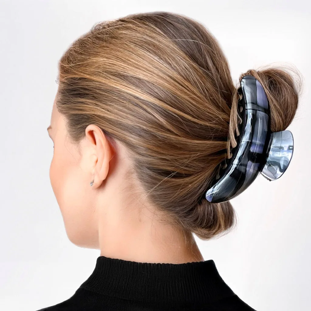 Pince cheveux épais noire fumée – Grand format, maintien haute résistance | ClawMeUp