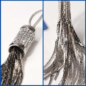 Détail pendentif cylindrique strass autrichiens AAA