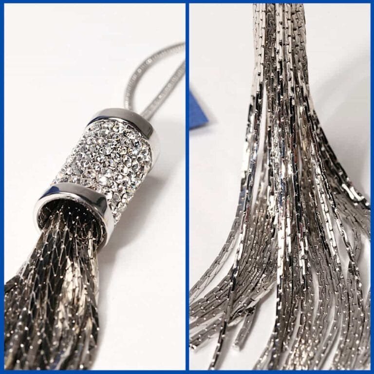 Détail pendentif cylindrique strass autrichiens AAA
