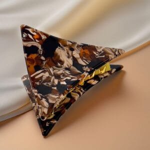 Pince à cheveux triangle en acétate – brun écaille cuivré – ClawMeUp