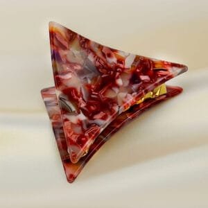 Pince à cheveux triangle en acétate – rouge rosé – ClawMeUp