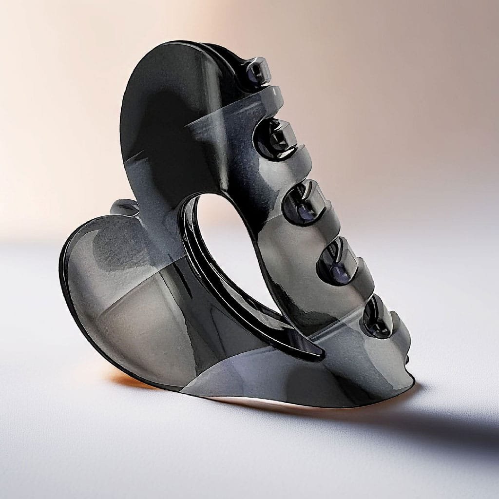 Pince à cheveux cœur noire en acétate – vue principale