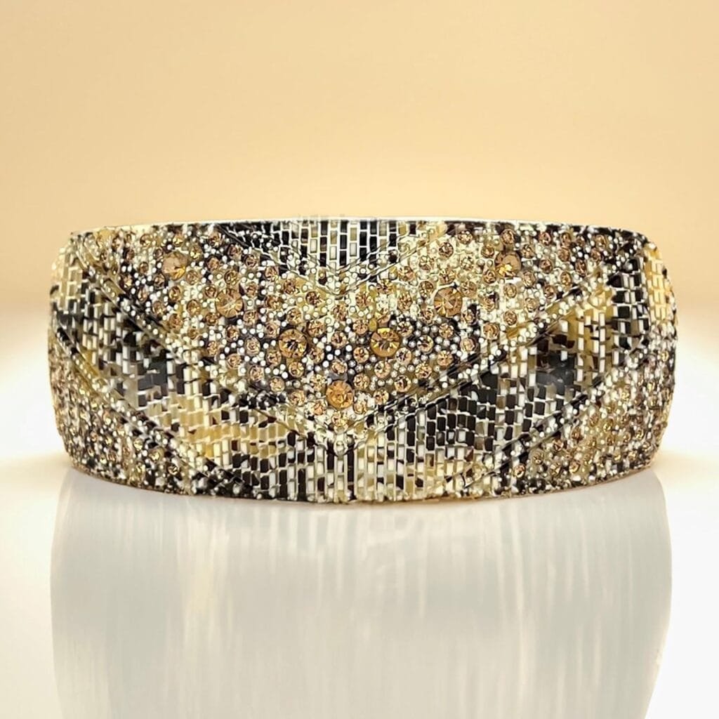 Barrettes à cheveux originales décorées de strass ambre en acétate de cellulose