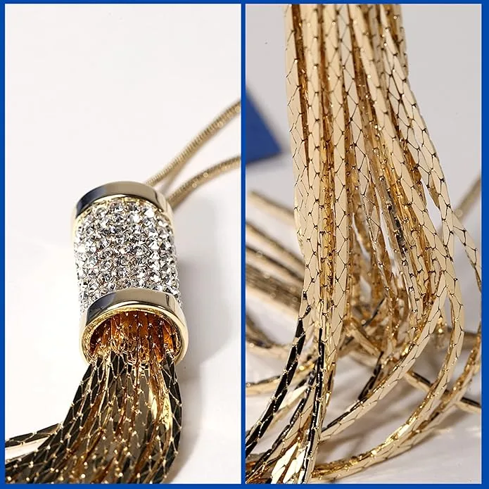 Collier sautoir doré pendentif tassel acier inoxydable ClawMeUp