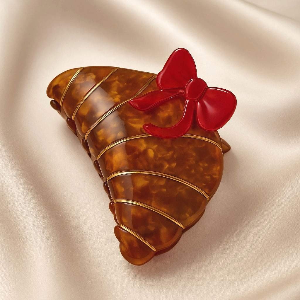 Pince à cheveux originale croissant de Paris — Acétate premium