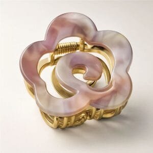 Pince à cheveux fleur camélia camaïeux rosés — ClawMeUp