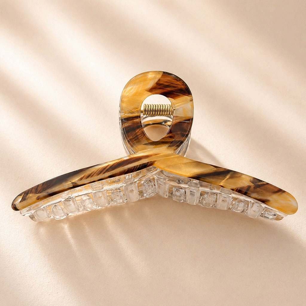 Pince cheveux longue anneau acétate