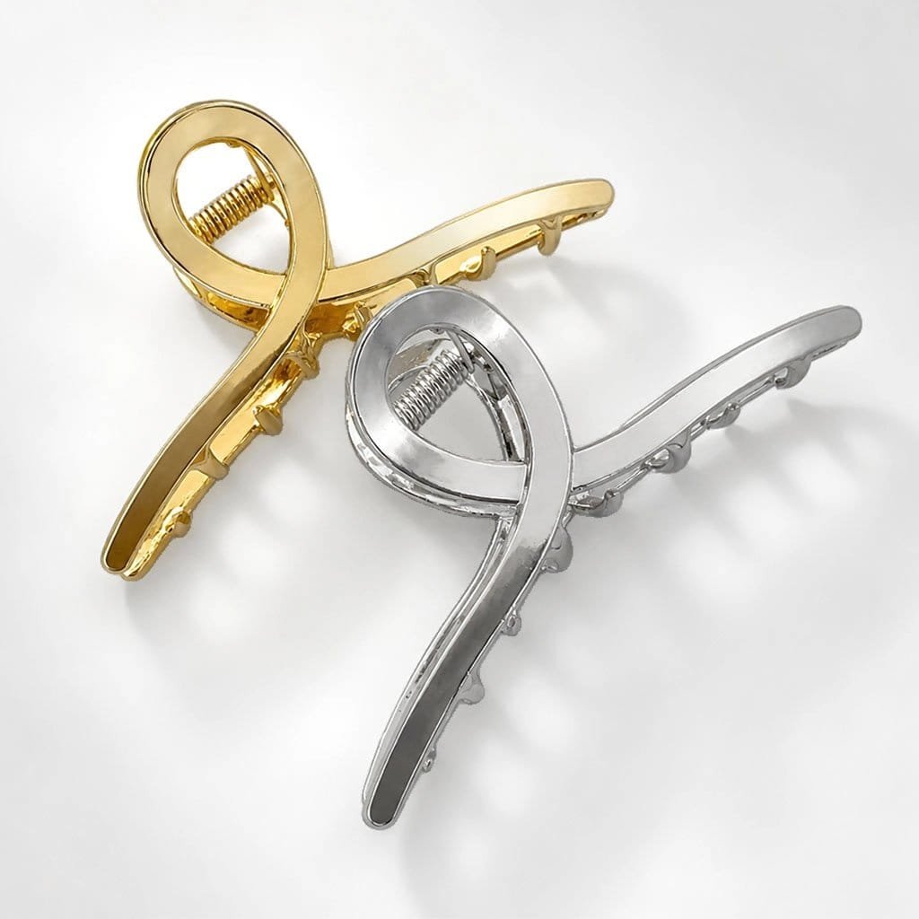 Petite pince metal croix X acier inoxydable — Doree et Argentee