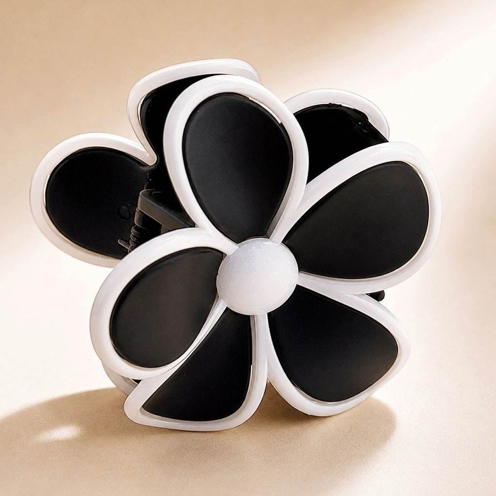 Pince a cheveux fleur bicolore acetate — Design sculptural 3D