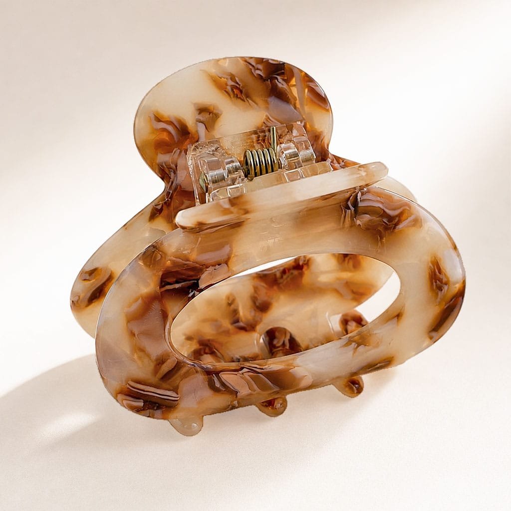 Pince ovale acetate marbre — Design parisien exclusif