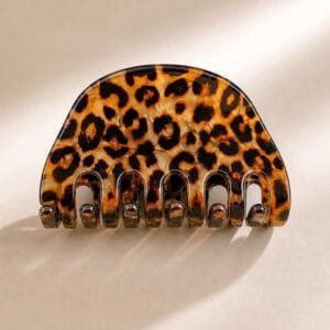 Pince crabe cheveux léopard en acétate de cellulose, coloris Écaille Miel — ClawMeUp Paris