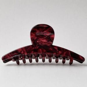 Pince cheveux large bordeaux rubis acétate — ClawMeUp