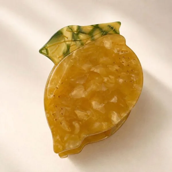 Pince à Cheveux Citron — Acétate Marbré