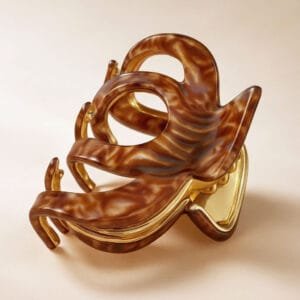 Pince crabe cheveux chic écaille miel acétate — ClawMeUp Paris