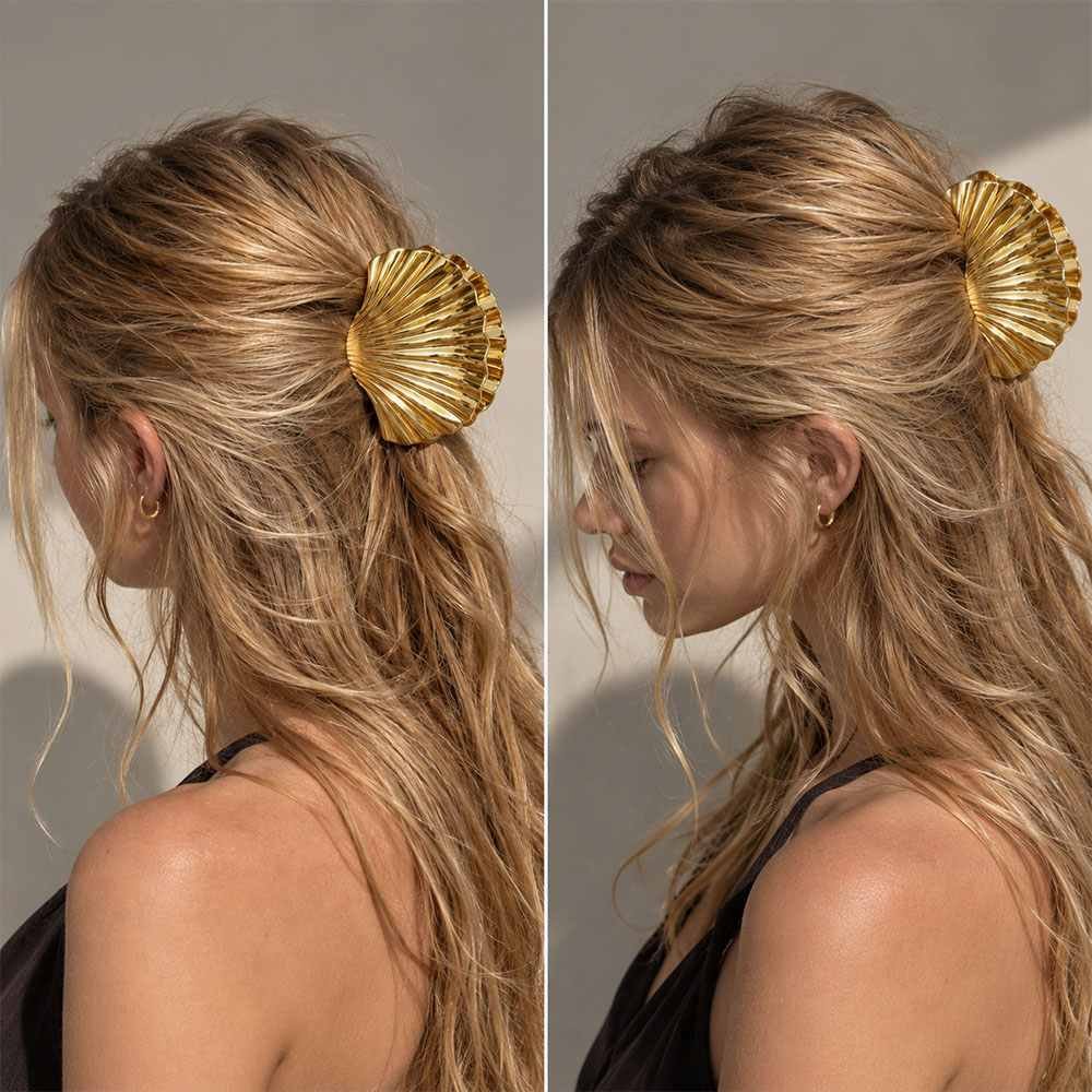 Pince à Cheveux Coquillage — Acier Inoxydable Doré | ClawMeUp