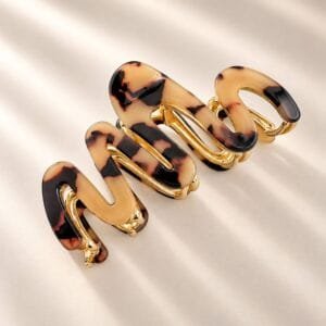 Pince cheveux zigzag écaille miel acétate — ClawMeUp